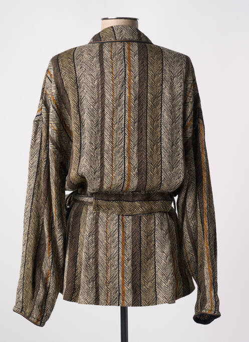 Veste kimono manches longues marron LOUIZON femme