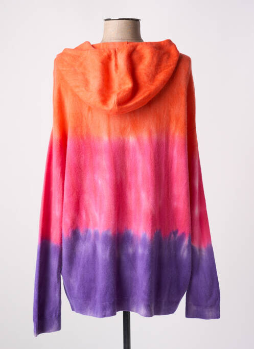 Sweat-shirt à capuche stretch manches longues orange LES TRICOTS DE LÉA femme