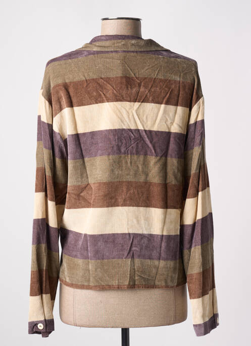 Blouse manches longues manches longues marron ALYSI femme