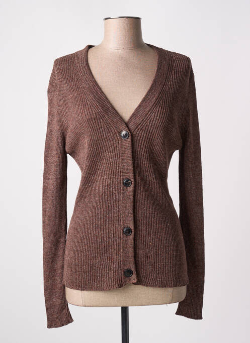 Gilet manches longues marron MASSCOB pour femme