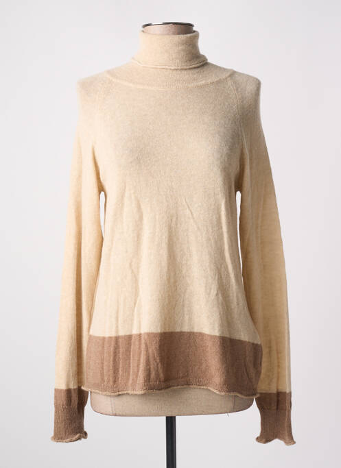 Pull col roulé beige DIEGA pour femme