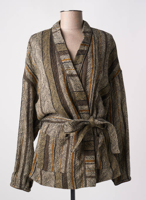 Veste kimono marron LOUIZON pour femme