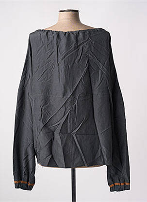 Blouse tissage popeline manches longues gris ALYSI femme