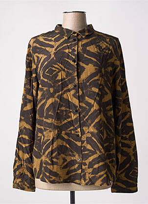 Chemisier tissage crêpe manches longues jaune MOMONI femme