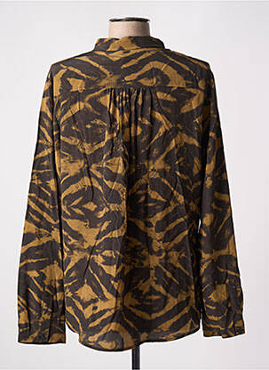 Chemisier tissage crêpe manches longues jaune MOMONI femme