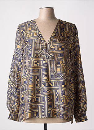 Blouse imprimé fantaisie manches longues jaune MOMONI femme