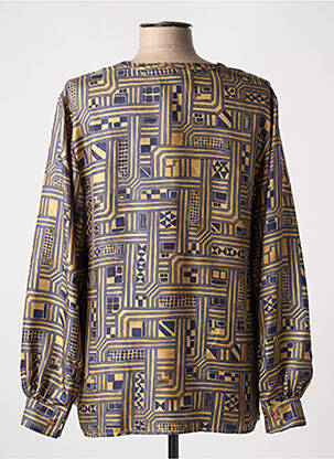 Blouse imprimé fantaisie manches longues jaune MOMONI femme