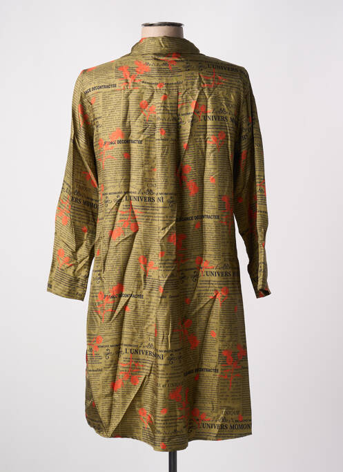 Robe courte manches longues manches longues vert MOMONI femme