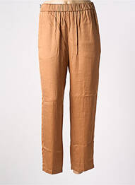 Pantalon droit taille élastique taille normale marron POMANDERE femme