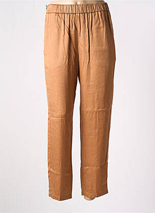Pantalon droit taille élastique taille normale marron POMANDERE femme