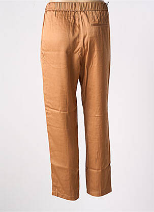Pantalon droit taille élastique taille normale marron POMANDERE femme