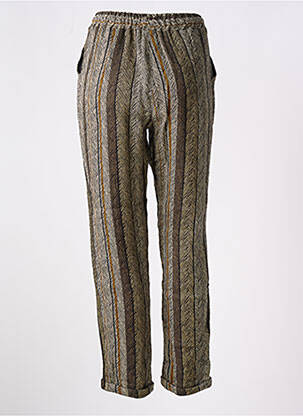 Pantalon droit taille élastique taille normale marron LOUIZON femme