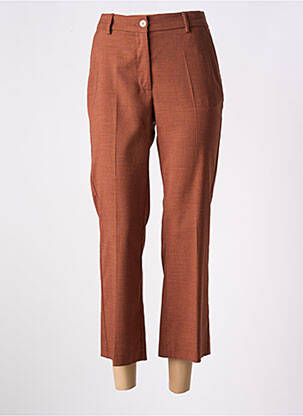 Pantalon droit fermeture zippée sous rabat boutonné taille normale marron ATTIC AND BARN femme