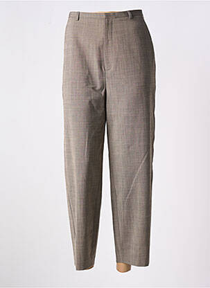 Pantalon droit fermeture zippée sous rabat avec crochet taille normale beige CLOSED femme