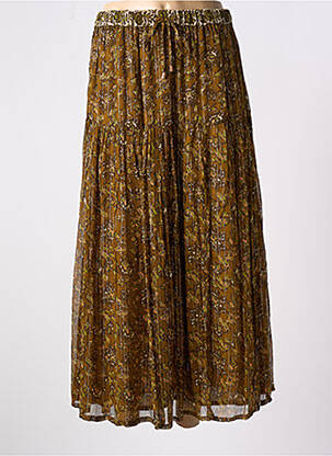 Jupe longue imprimé fantaisie marron LOUIZON femme