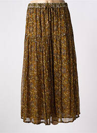 Jupe longue tissage crêpe marron LOUIZON femme