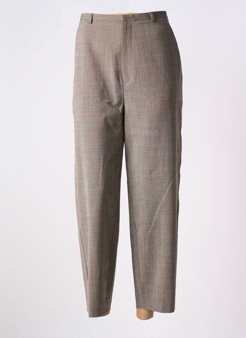 Pantalon droit fermeture zippée sous rabat avec crochet taille normale beige CLOSED femme