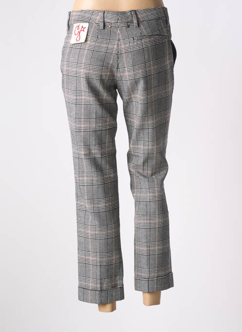 Pantalon droit fermeture zippée sous rabat avec crochet taille normale gris GOLDEN GOOSE femme