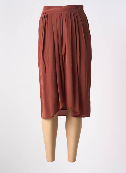 Jupe mi-longue doublure textile marron VANESSA BRUNO femme