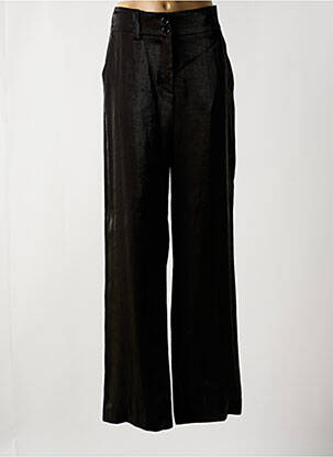 Pantalon droit fermeture zippée sous rabat boutonné taille normale noir MOMONI femme