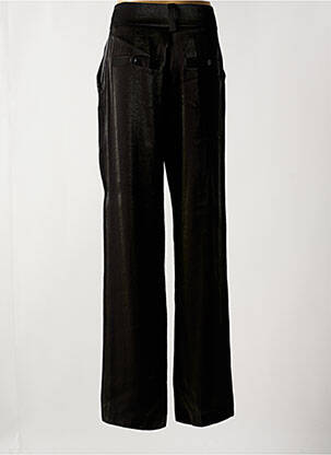 Pantalon droit fermeture zippée sous rabat boutonné taille normale noir MOMONI femme