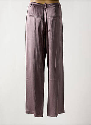 Pantalon droit fermeture zippée sous rabat boutonné marron ALYSI femme