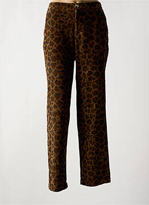 Pantalon droit stretch taille normale marron LEON & HARPER femme