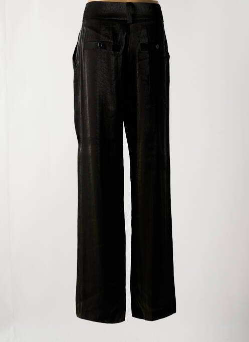 Pantalon droit fermeture zippée sous rabat boutonné taille normale noir MOMONI femme