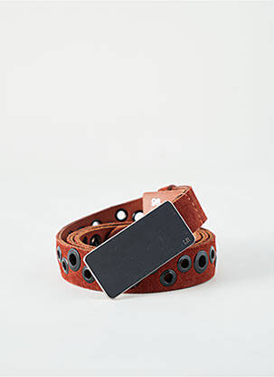 Ceinture fermeture pointe poinçonnée marron LAURENCE BRAS femme