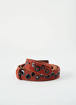 Ceinture fermeture pointe poinçonnée marron LAURENCE BRAS femme