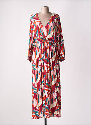 Robe longue manches longues manches longues rouge GRACE & MILA femme