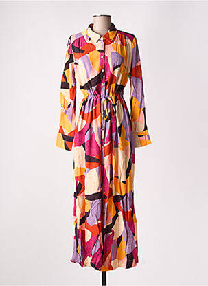 Robe longue manches longues manches longues orange GRACE & MILA femme