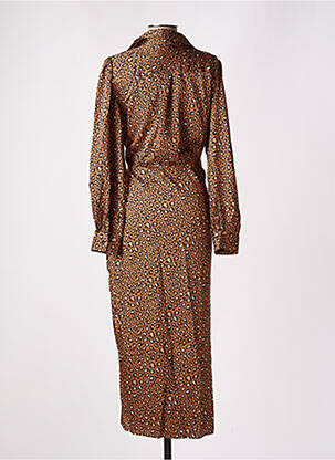 Robe longue manches longues manches longues marron KILKY femme