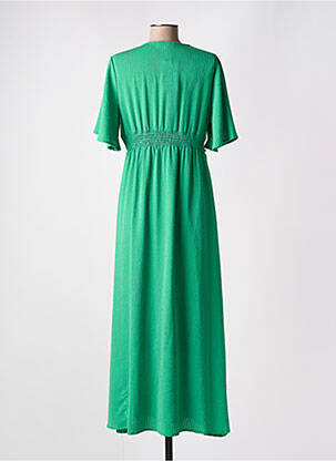 Robe longue manches courtes manches courtes vert KILKY femme