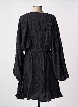 Robe mi-longue manches longues manches longues noir KILKY femme