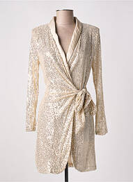 Robe courte manches longues manches longues beige KILKY femme