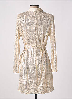 Robe courte manches longues manches longues beige KILKY femme