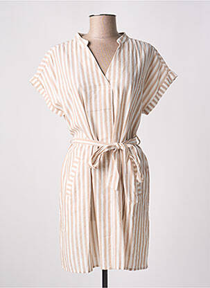 Robe courte manches courtes manches courtes beige KILKY femme