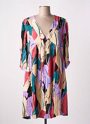 Robe courte manches 3/4 manches 3/4 beige GRACE & MILA femme