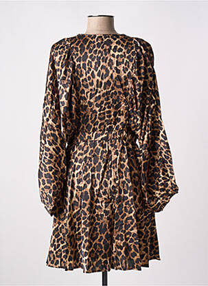 Robe courte manches longues manches longues marron KILKY femme