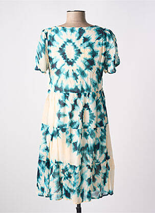 Robe courte manches courtes manches courtes vert GRACE & MILA femme