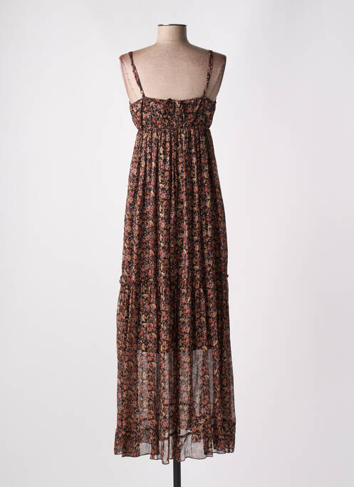Robe longue manches bretelles ajustables fines bretelles noir GRACE & MILA femme
