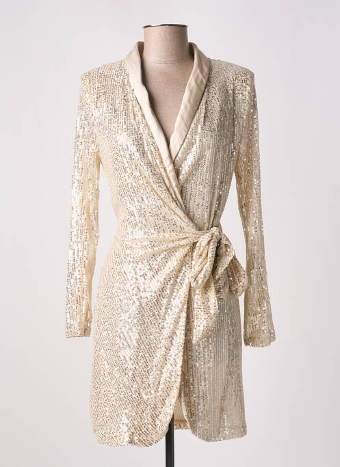 Robe courte manches longues manches longues beige KILKY femme