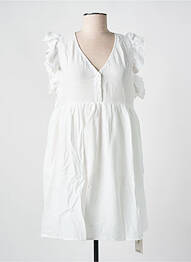 Robe courte coupe évasée manches courtes blanc KILKY femme