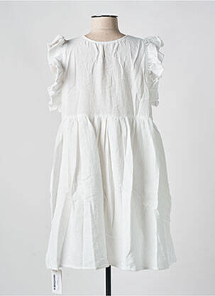 Robe courte coupe évasée manches courtes blanc KILKY femme