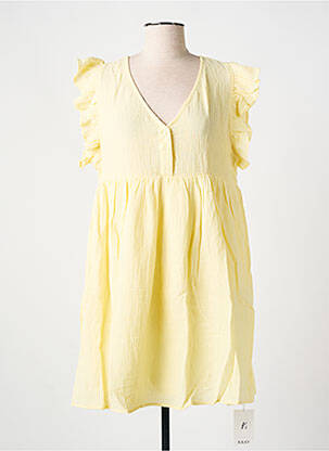 Robe courte manches courtes manches courtes jaune KILKY femme