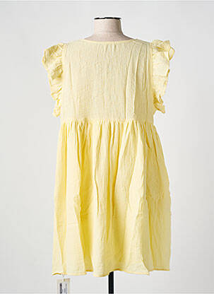 Robe courte manches courtes manches courtes jaune KILKY femme