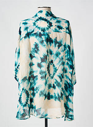 Chemisier tissage crêpe manches 3/4 vert GRACE & MILA femme