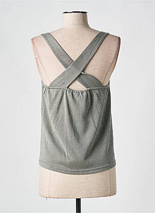Top col v fines bretelles gris GRACE & MILA femme