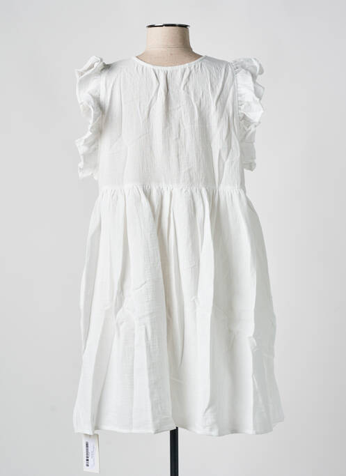 Robe courte coupe évasée manches courtes blanc KILKY femme